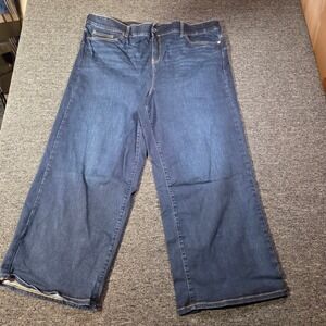 Torrid Bombshell Wide Leg Jeans Womens 26R Super Soft Dark Wash Denim High Rise